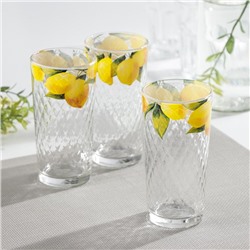 Набор стаканов Доляна «Лимоны», 230 мл, 3 шт