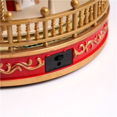 Светодиодная фигура «Красная карусель» 23 × 28 × 23 см, полистоун, USB, свечение мульти