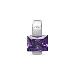 Серебряная подвеска с фиолетовым фианитом - 1214