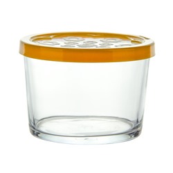 Банка стеклянная для продуктов 220 мл пласт крышка желтая BASIC Pasabahce (1/12)