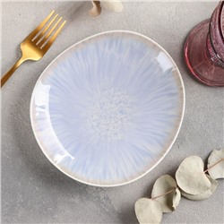 Тарелка керамическая пирожковая «Гравитация», 17×16 см, цвет голубой