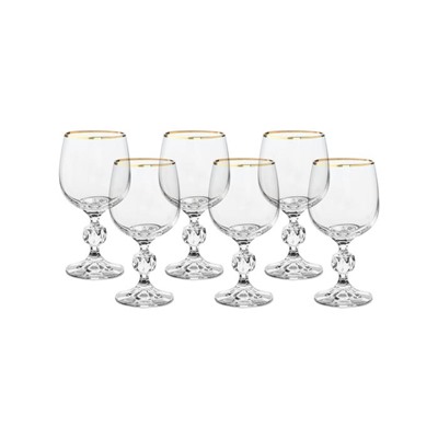 Набор бокалов для белого вина Sterna, декор «Отводка золото», 190 мл x 6 шт.