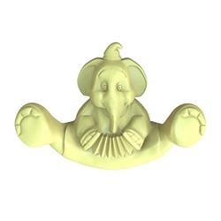 Крючок пластиковый 10*6,6*6,3 см лето желтый Circus Elephant Berossi (1/48)