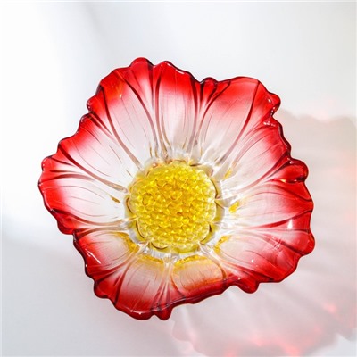 Салатник стеклянный «Красный цветок», 550 мл, 19,5×8 см