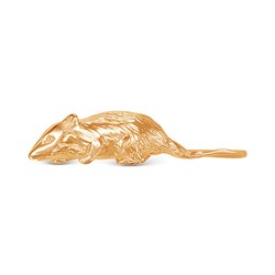 Позолоченный сувенир из серебра "Кошельковая мышь"  -  1254 - п