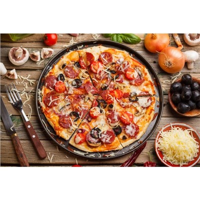 Набор форм для выпечки пиццы Доляна «Жаклин. Пицца», 3 предмета: d=24/27/31 см, антипригарное покрытие, цвет чёрный