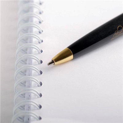 Ручка на открытке с фигурным клипом «Золотой учитель», пластик, синяя паста, 1.0 мм