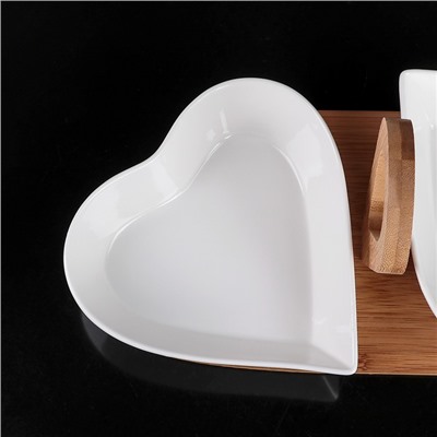 Набор салатников керамический «Эстет. Сердце», 32,5×15×12,5 см, 2 предмета