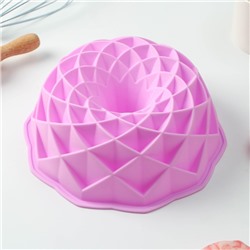 Форма для выпечки силиконовая Доляна «Ромбовидная», d=23 см, цвет розовый