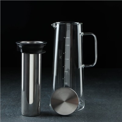 Кувшин стеклянный для заваривания кофе и чая «Фито», 1,5 л