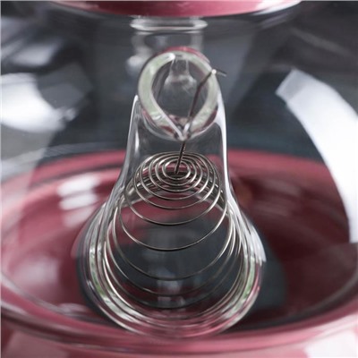 Чайник стеклянный заварочный с металлическим ситом и подставкой для подогрева «Элегия», 600 мл, цвет красный