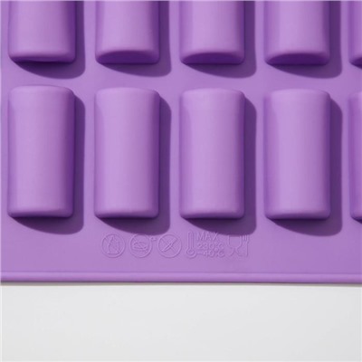 Форма для шоколада силиконовая Доляна «Батончик», 27,5×17,5 см, 30 ячеек (4×2×1,5 см), цвет МИКС
