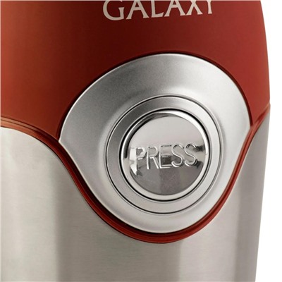 Кофемолка металл 250 Вт 70 гр контейнер нерж сталь импульс коричнево-стальной Galaxy (1/24)