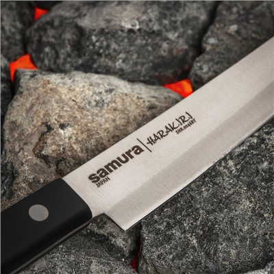 Нож кухонный Samura HARAKIRI, слайсер, лезвие 23 см, чёрная рукоять