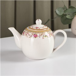 Чайник фарфоровый заварочный Доляна «Розали», 800 мл, цвет белый