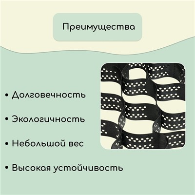 Георешётка 10,8 м² (2,3 × 4,6 м), ячейка 16 × 16 × 10 см, диагональ 22 см, толщина 1,2 мм