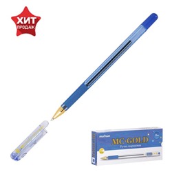 Ручка шариковая MC Gold, узел 0.7 мм, резиновый упор, стержень синий