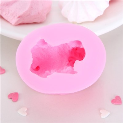 Молд Доляна «Собака», 5×4 см, внутри 3,5×2,5 см, цвет розовый