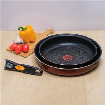 Набор посуды Tefal Ingenio red, 24/28 см, съёмная ручка