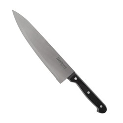 Нож нерж сталь лезвие 20 см 1,5 мм поварской пласт ручка блистер черный Classico Mallony (1/24)