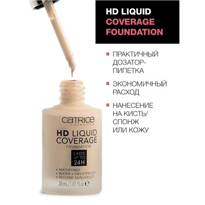 Тональная основа Catrice HD Liquid Coverage Foundation №040 Warm Beige 30 ml
