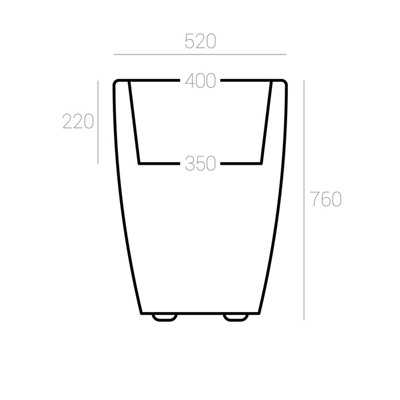 Светодиодное кашпо Linea S, 52 × 76 × 52 см, IP65, аккумулятор, свечение RGB