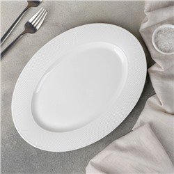 Блюдо фарфоровое «Каресса», 29,5×21,5 см, цвет белый