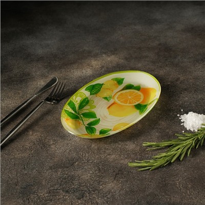 Блюдо стеклянное сервировочное овальное Доляна «Дольче», 24,5×15 см