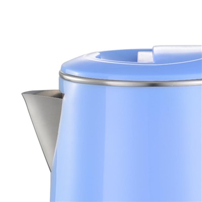 Чайник пластиковый электрический 2 л 1,8 кВт двойной корпус голубой Maxtronic (1/12)