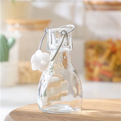 Бутыль стеклянная для соусов и масла с бугельным замком Доляна «Галерея», 100 мл, 5×11 см