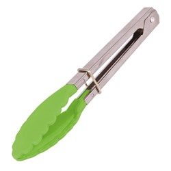 Щипцы нерж сталь 17,5 см сталь ручка рабочая часть нейлон стальной-зеленый Tongs-01 Mallony (1/144)