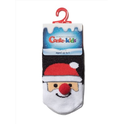 Носки детские Conte-Kids Новогодние носки &quot;Санта-Клаус&quot; с пушистой нитью и помпоном