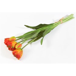Букет открытых тюльпанов 3+2 оранжевые