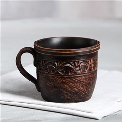 Кружка "Чайная", декор, красная глина, 0.4 л, микс