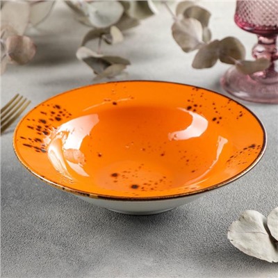Тарелка керамическая для пасты «Созвездие», 400 мл, d=19 см, цвет оранжевый
