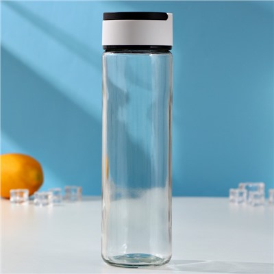 Бутылка для воды стеклянная с ручкой в чехле «Фламинго», 500 мл, h=23,5 см, рисунок МИКС