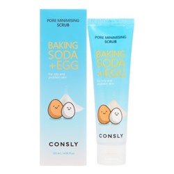 Скраб для лица с содой и яичным белком CONSLY Baking Soda & Egg Pore Minimising Scrub