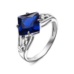 Серебряное кольцо с синим фианитом - 1224
