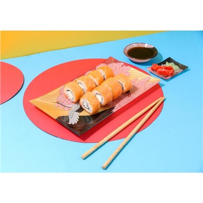 Набор тарелок для суши «Азия», 3 шт: большая 25х15, маленькая 7.8х5.8, круглая 8 см