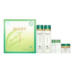 JIGOTT WELL-BEING GREEN TEA SKIN CARE 3SET Набор: Увлажняющий тонер для лица с экстрактом зелёного чая, Увлажняющая эмульсия для лица  с экстрактом зе