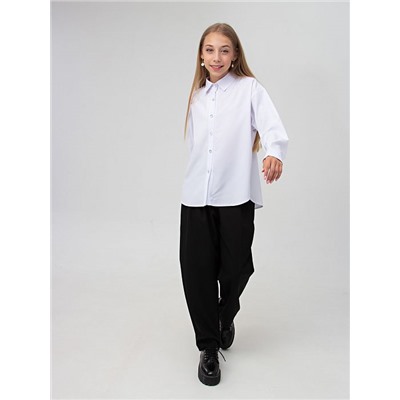 1156 бел Рубашка для девочек (128-152)