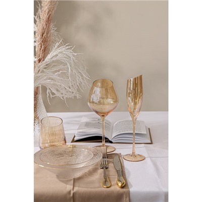 Набор бокалов стеклянных для вина Magistro «Иллюзия», 550 мл, 10×24 см, 6 шт, цвет бронзовый
