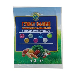 Удобрение Гумат Калия Green Land, универсальный, с микроэлементами, 12 г