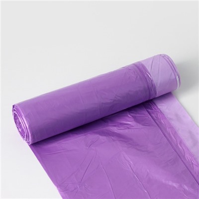 Мешки для мусора с завязками Доляна Overlap, 30 л, 50×54 см, 13 мкм, ПНД, 15 шт, цвет фиолетовый