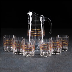 Набор питьевой «Мерцание», 7 предметов: кувшин 1,34 л, низкие стаканы 250 мл, 6 шт