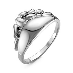 Серебряное кольцо с черными фианитами - 1186