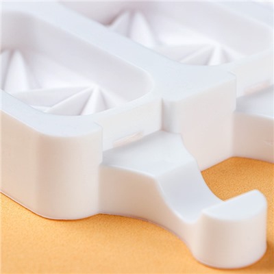 Форма для мороженого «Кристалл», 19×12,5×2,2 см, 4 ячейки, цвет белый