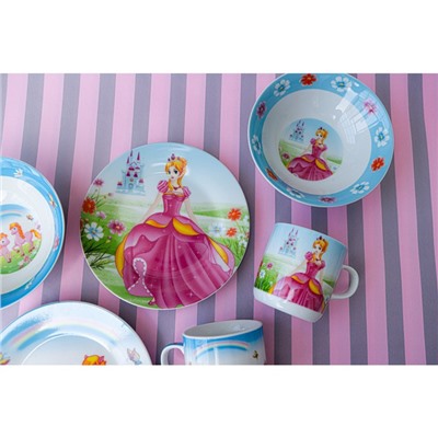 Набор детской посуды Доляна «Волшебница», 3 предмета: кружка 230 мл, миска 400 мл, тарелка d=18 см