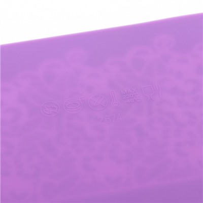 Силиконовый коврик для айсинга Доляна «Природная красота», 2 полосы, 39,5×19,5 см, цвет фиолетовый